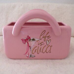 Ceramic Gucci Pink Handbag Life Is Gucci Martini Vase